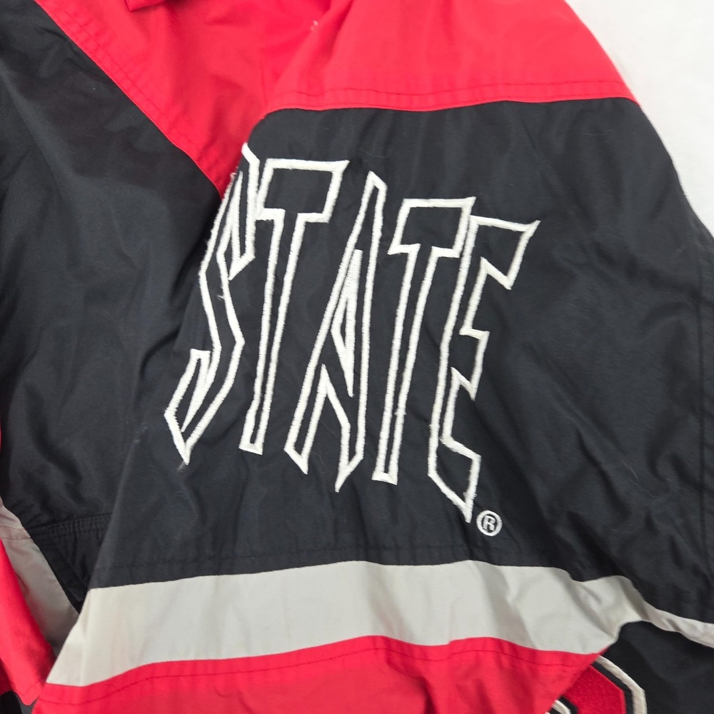 VTG 90s Ohio State Nutmeg Mills Pullover Windbreaker Jacket Mens Large Black Red - Picture 5 of 13
